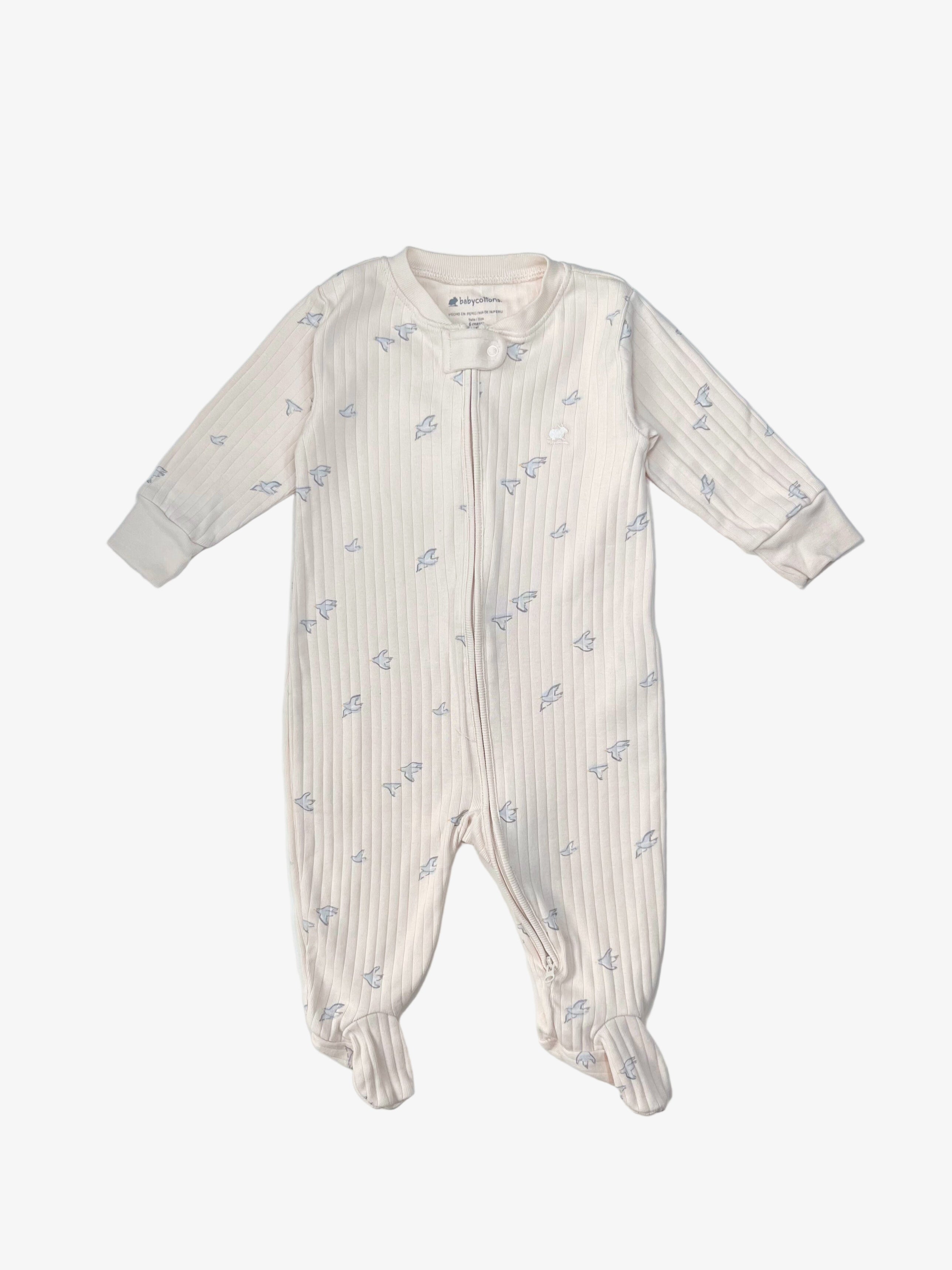 Baby Cottons – Footies with Zipper (Size 6 Months)