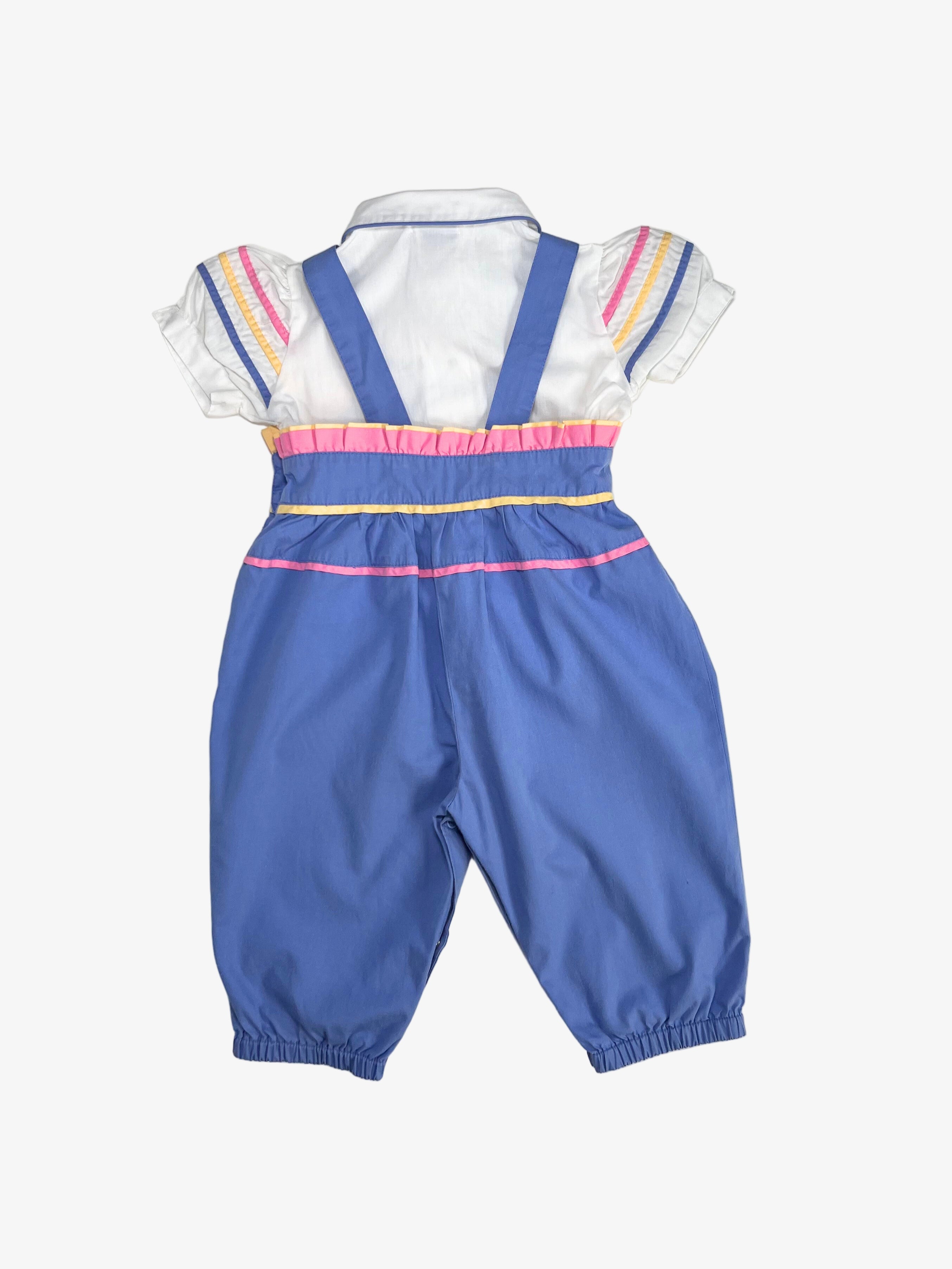 Lacoste - Vintage Blouse & Overalls Set  (12 Months)