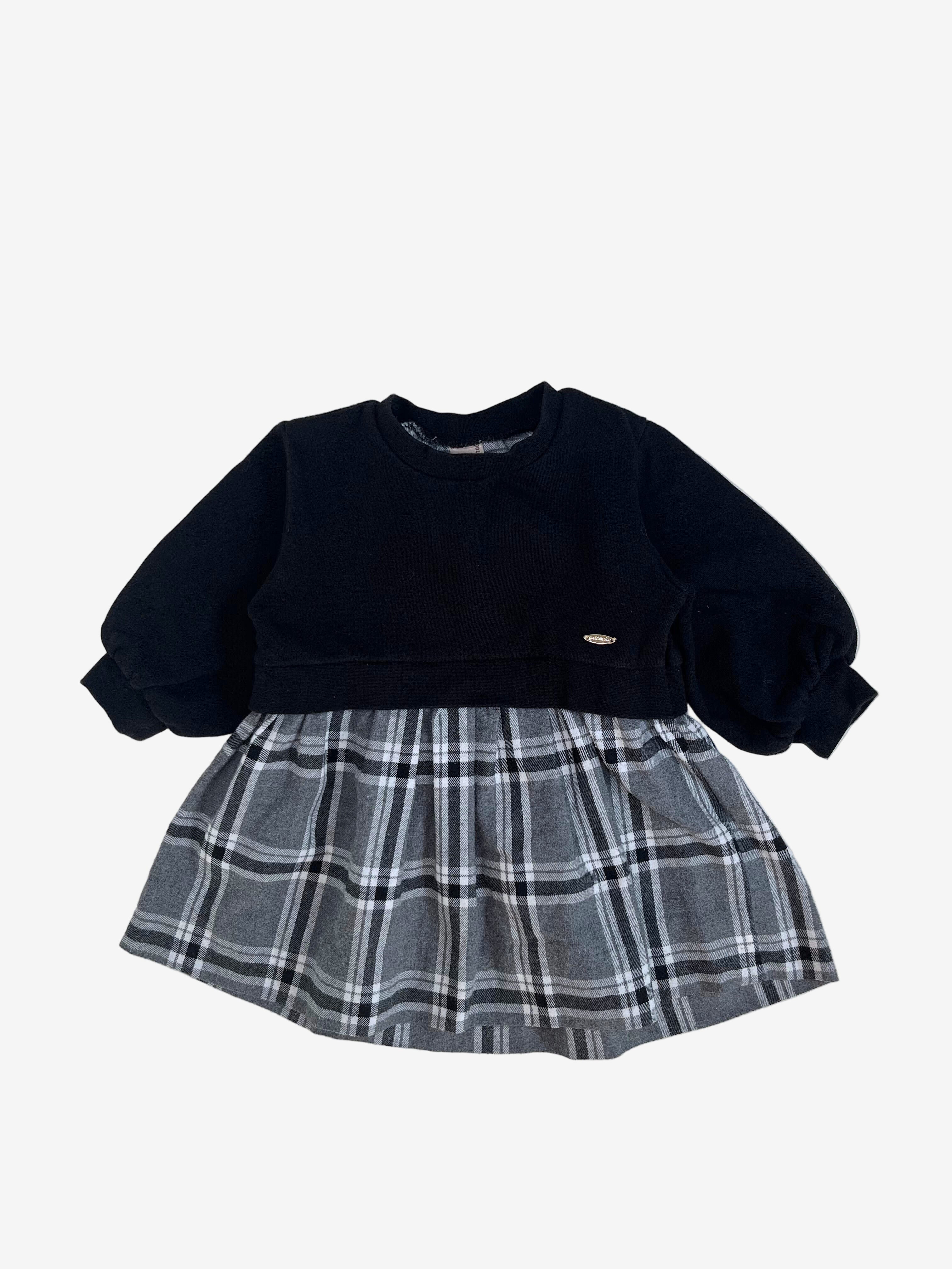 Petit Main – Flannel Skirt & Sweatshirt Dress (2–3 Years)