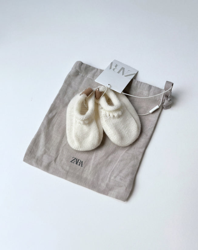 Zara – Cashmere Booties (Size 15,  0-3 months)