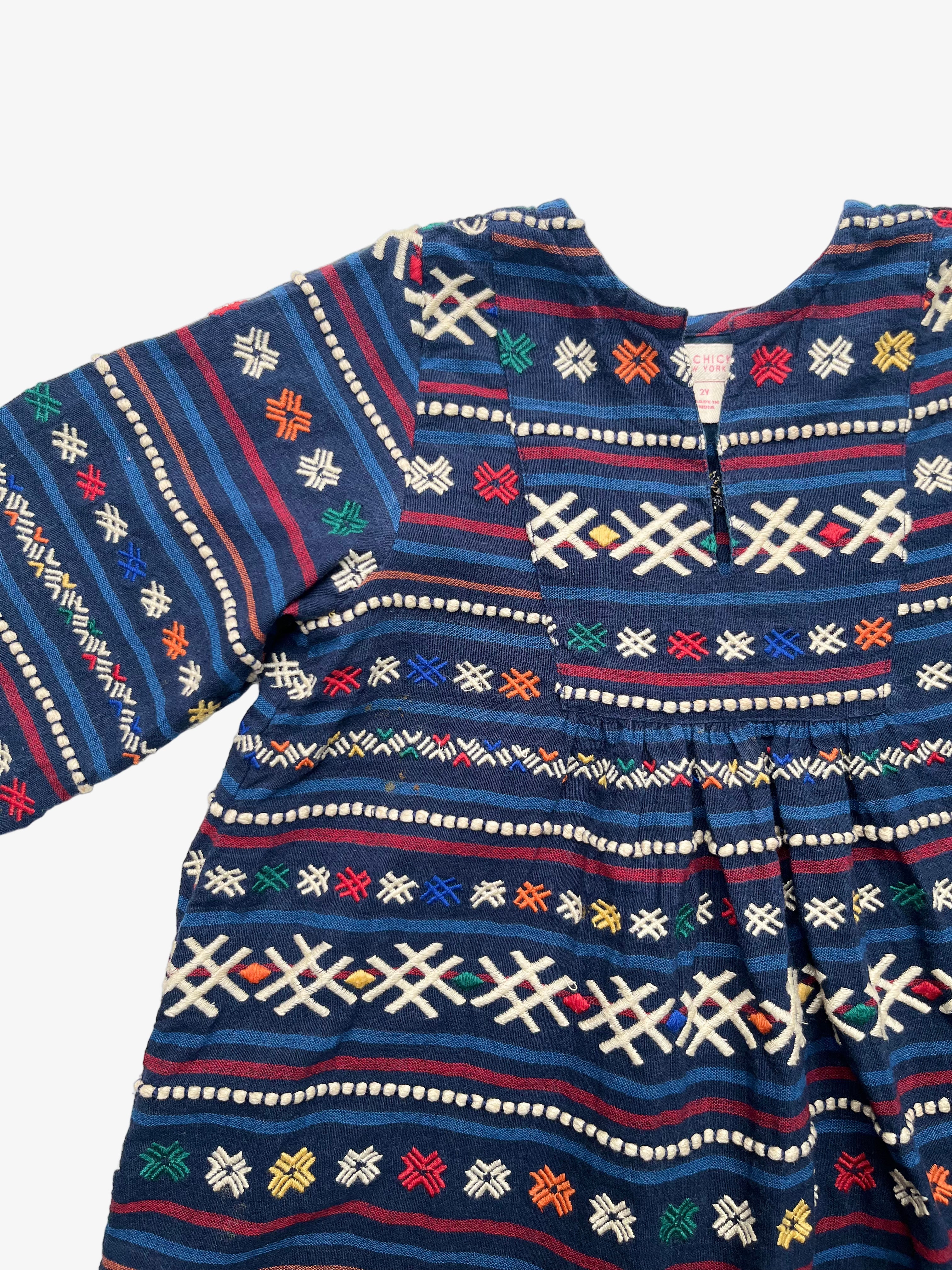 Pink Chicken – Embroidered Dress (Size 2–3 Years)