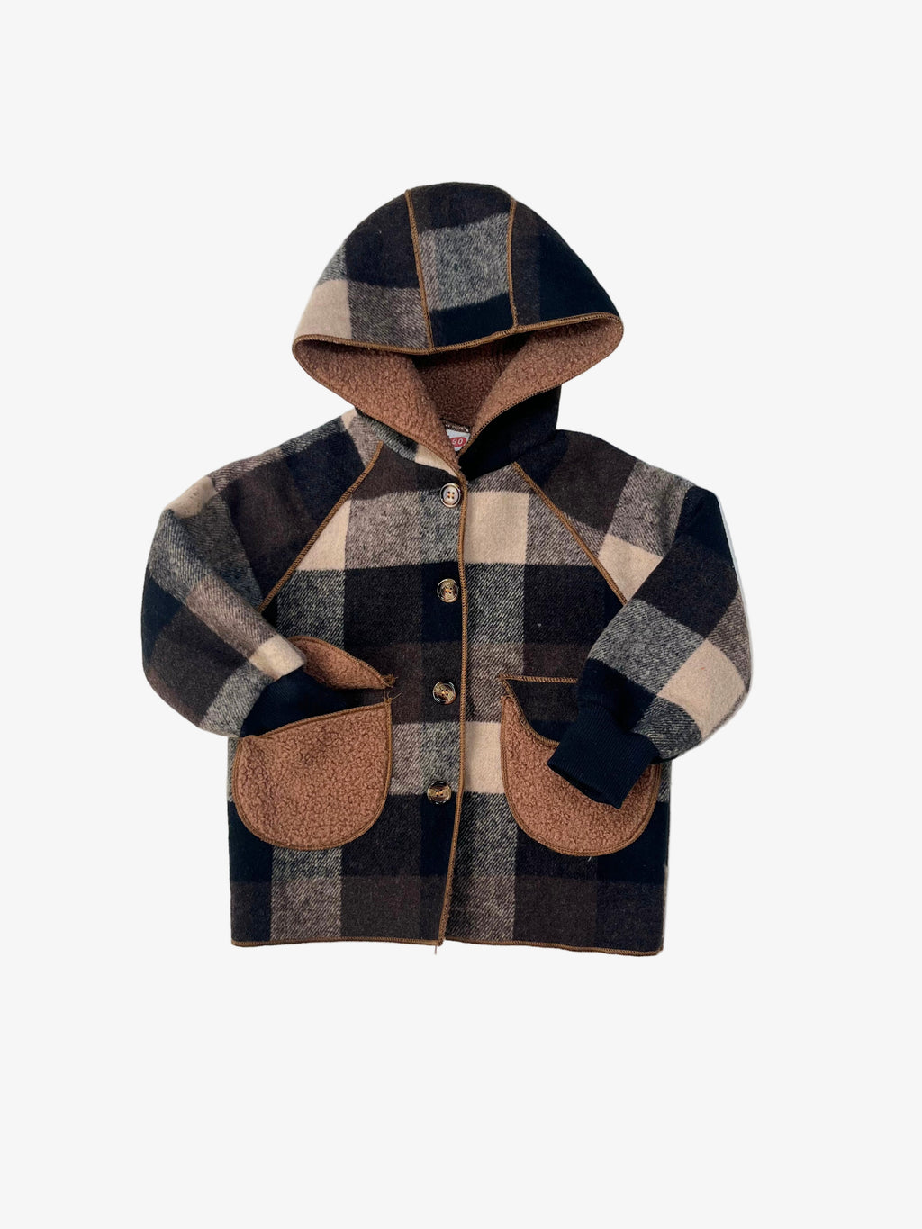 Plaid Jacket with Hood (Size 2–3 years)