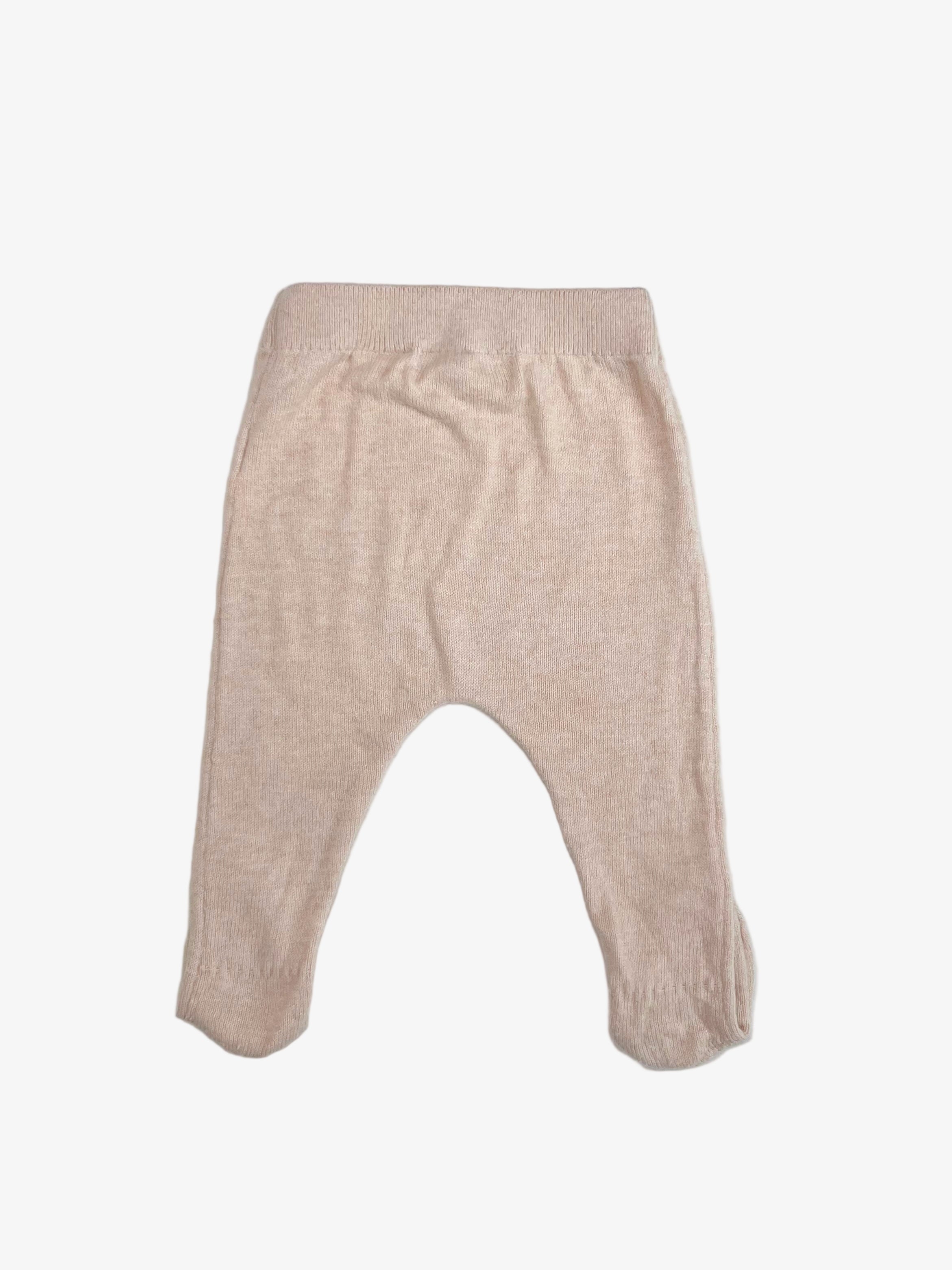 Zara Knitted Pants with Feet – 0–3 Months