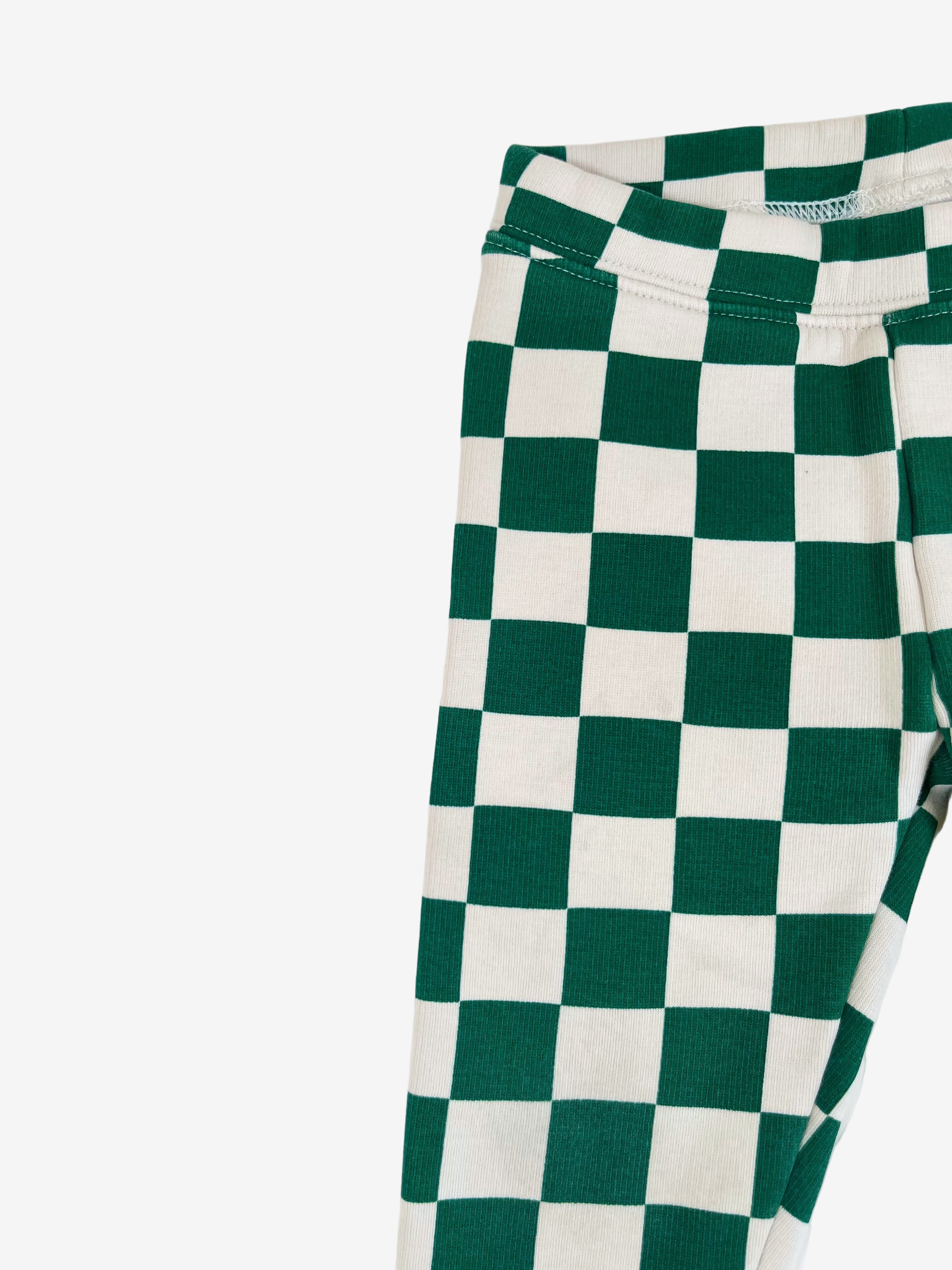 Gap - Checkered Green Pants/Fleece-Lined 2 years