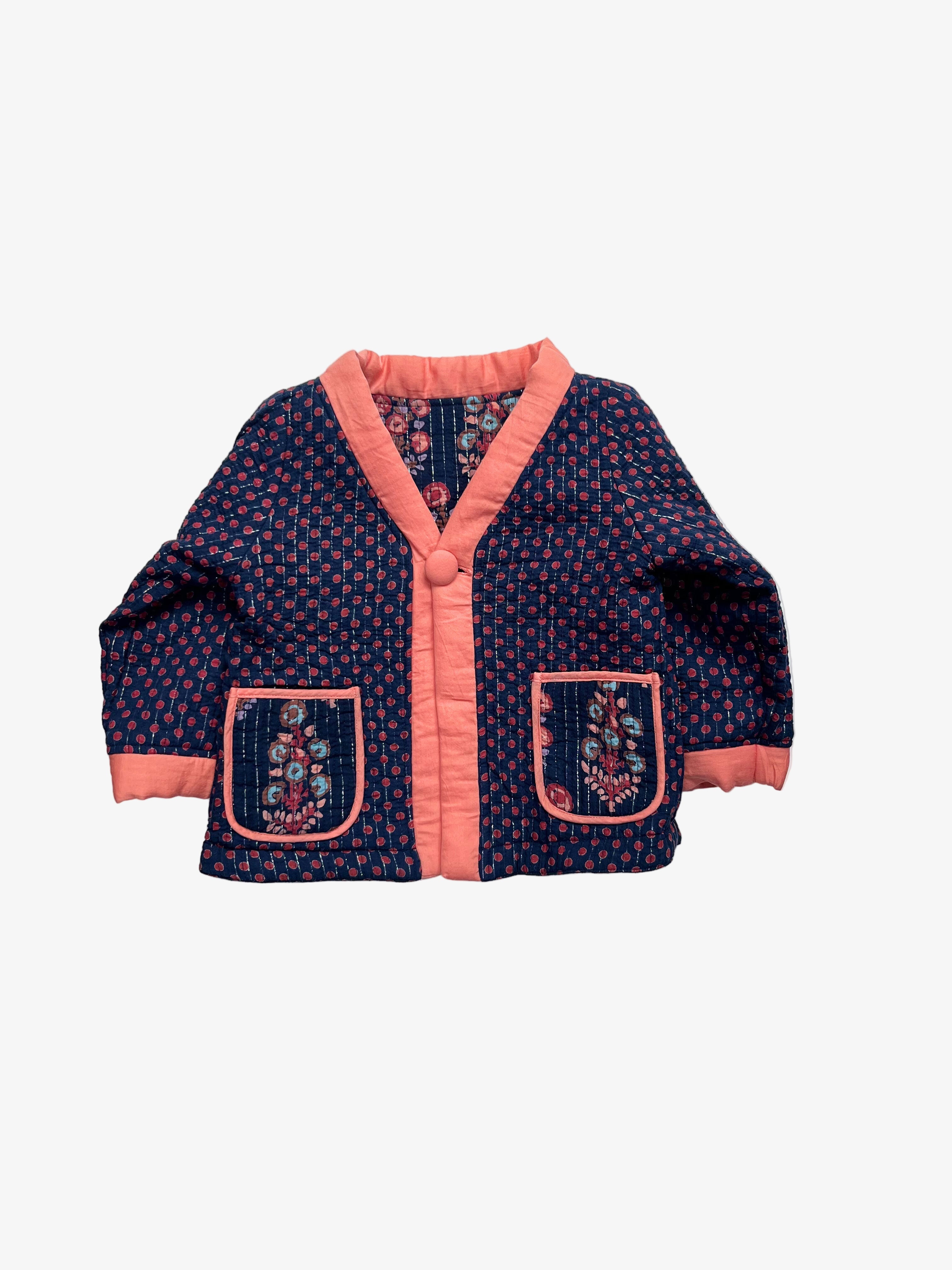 Pink Chicken – Quilted Reversible Jacket (Size 2–3 Years)
