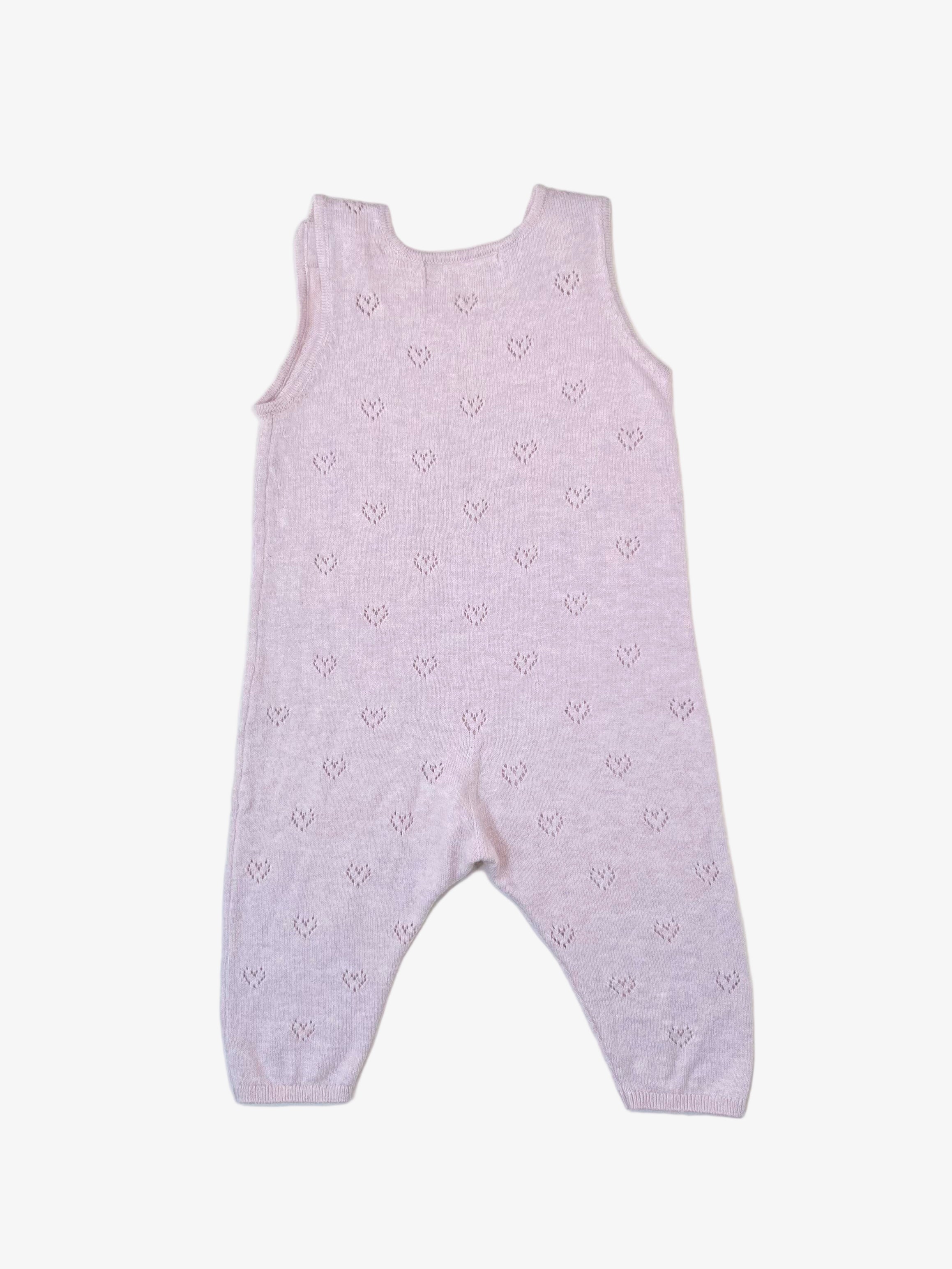 Zara - Heart Knit Jumpsuit (Size 6–9 months)