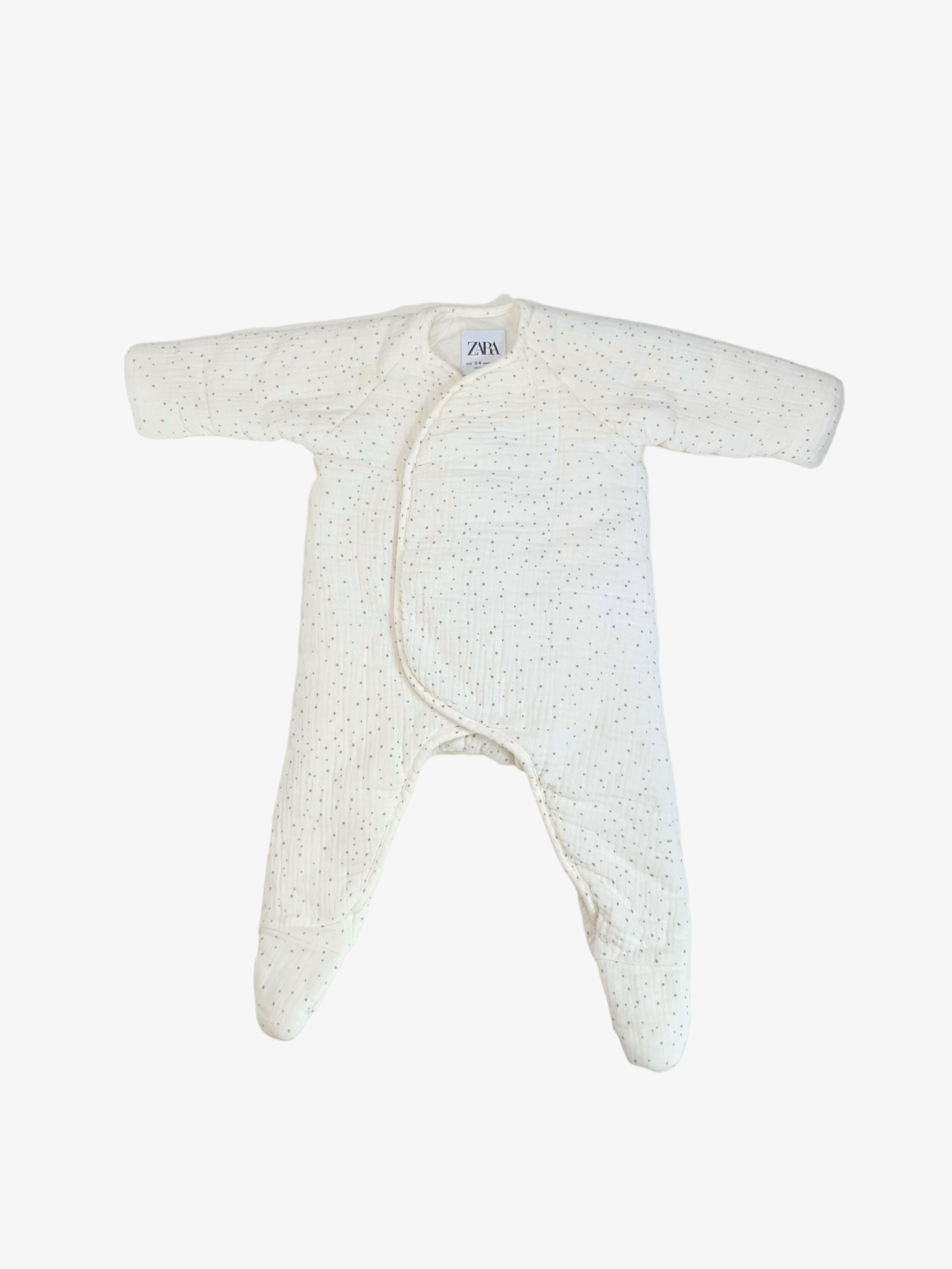 Zara – Padded Muslin Kimono-Style Suit (Size 3–6 Months)