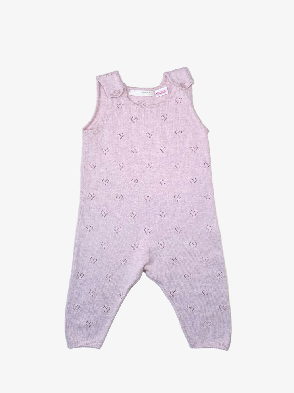Zara - Heart Knit Jumpsuit (Size 6–9 months)