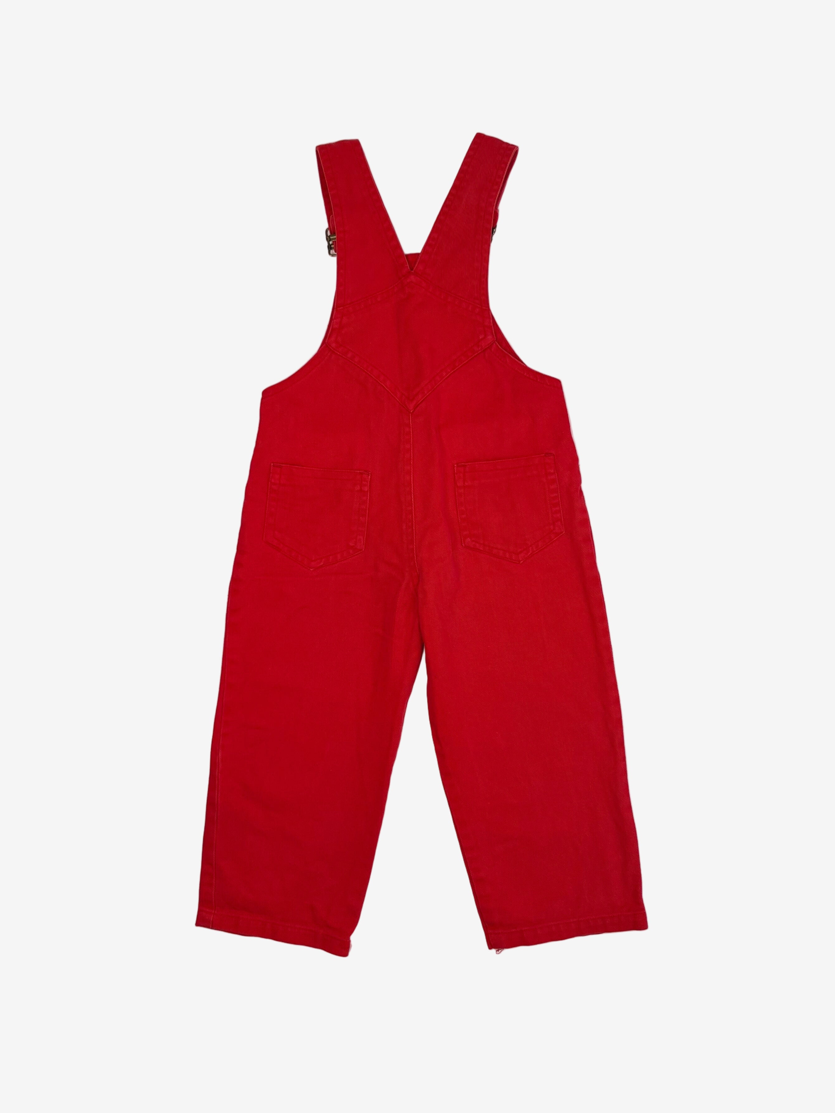 Vintage Happy Kids Red Denim Overalls – Size 4T (runs small)