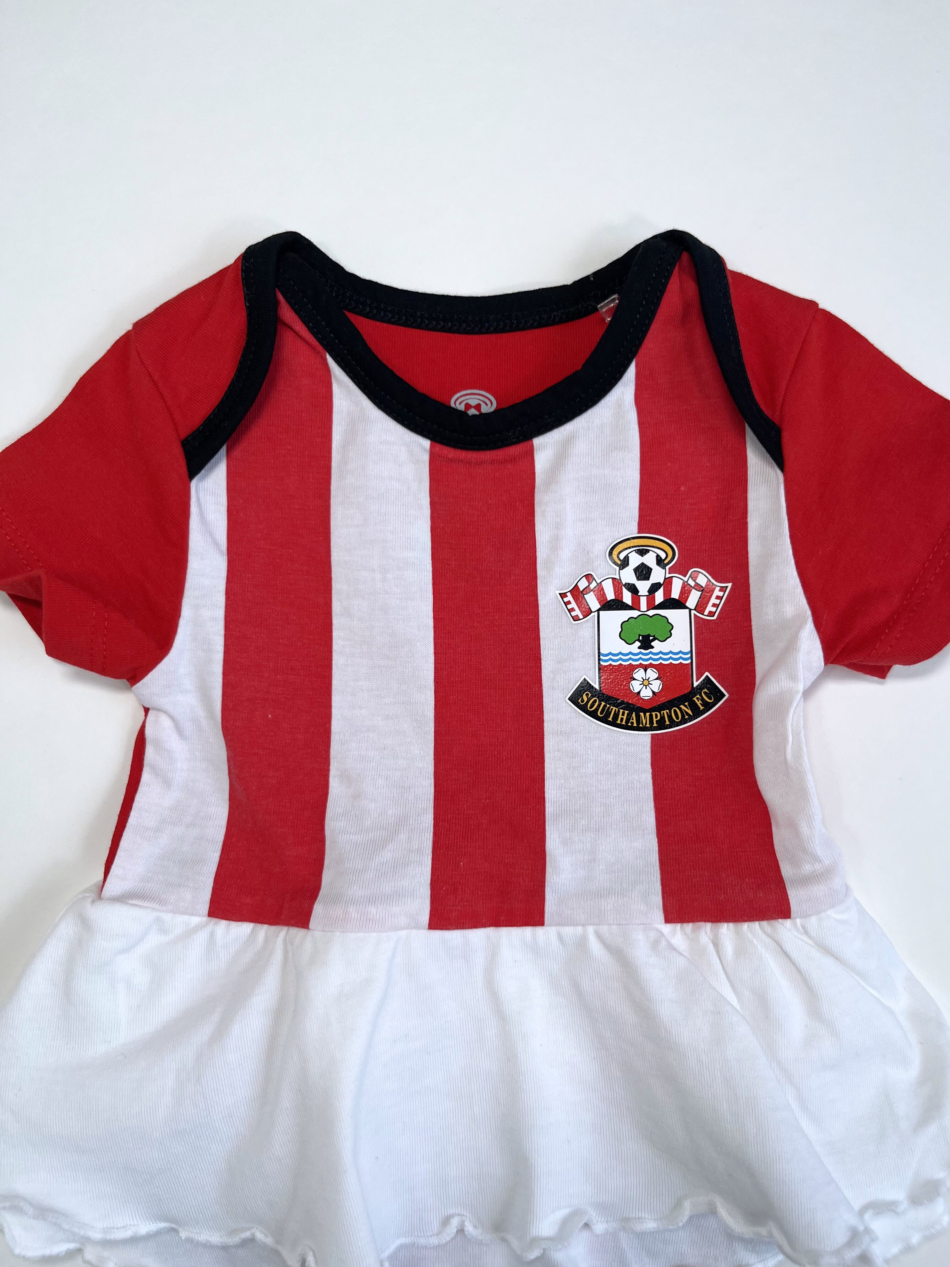 Southampton FC – Sport Onesie with Attached Skirt (Size 0–3 months)