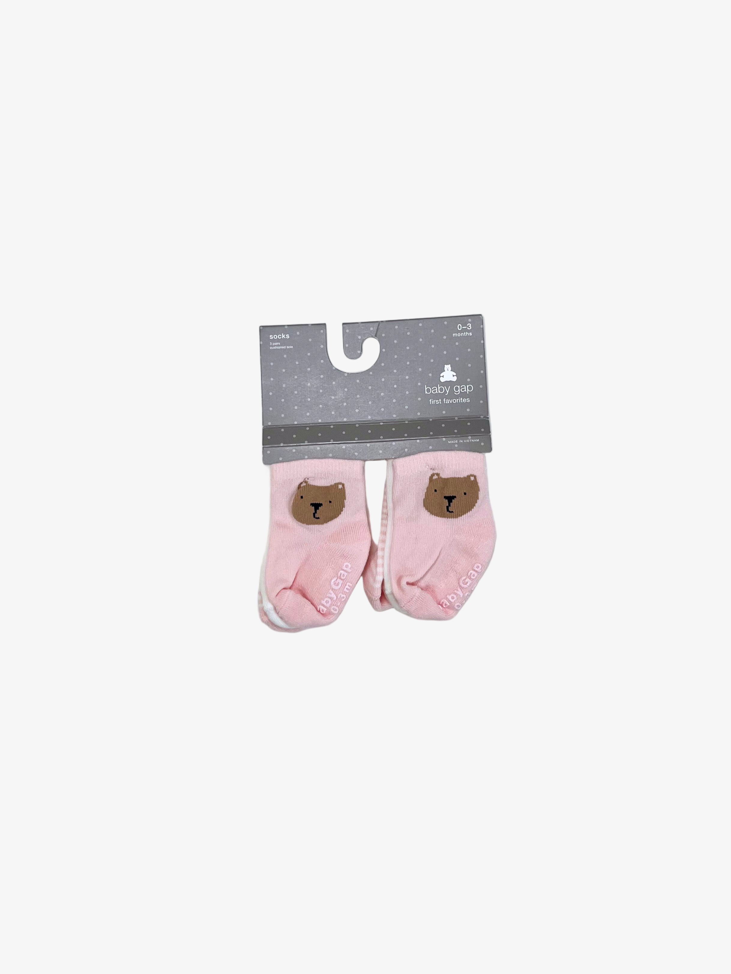 Gap – Baby Socks (Size 0–3 Months, Set of 3 Pairs)