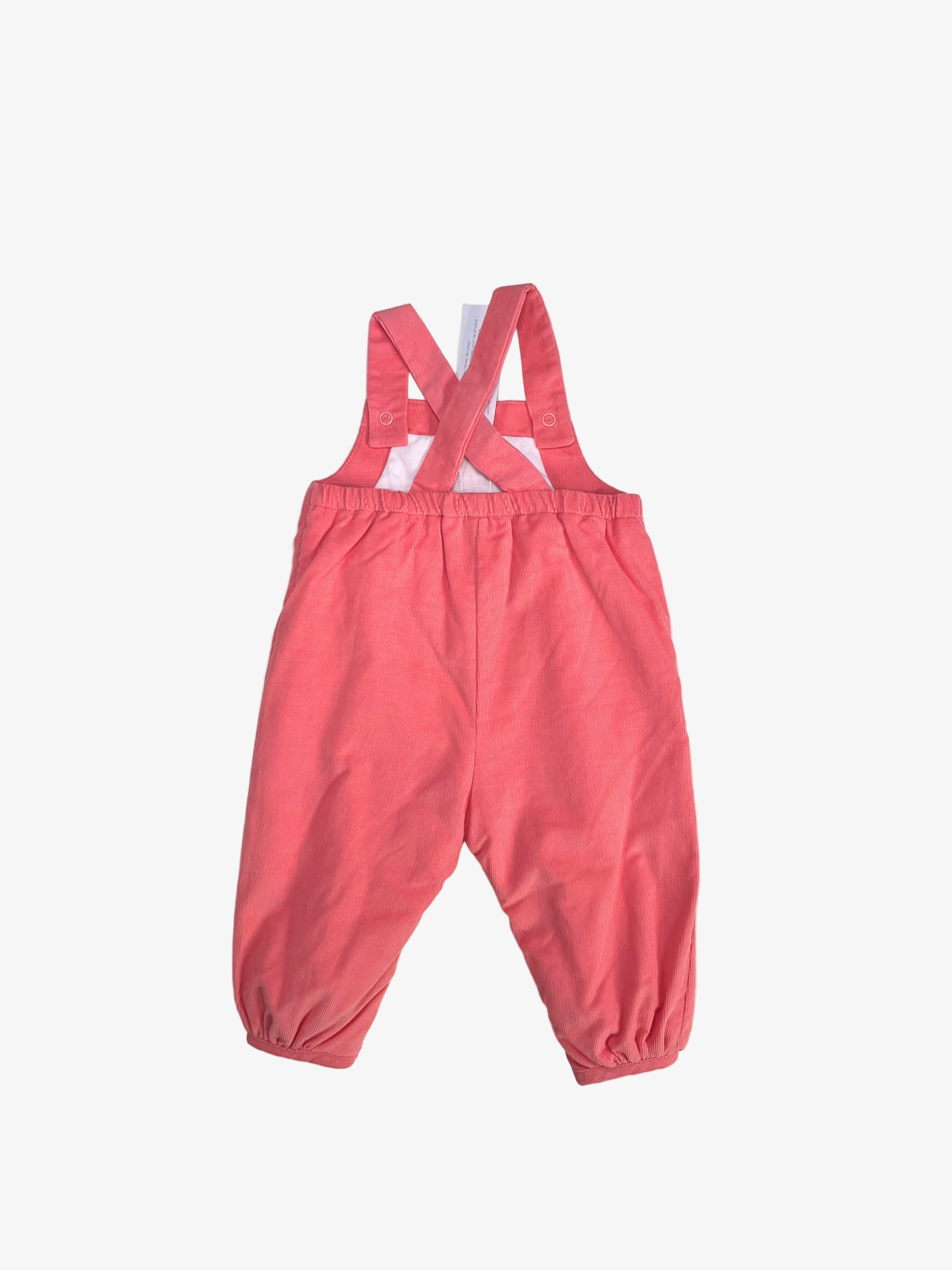 Jacadi – Baby Girl Velvet Overalls (6-9 Months)