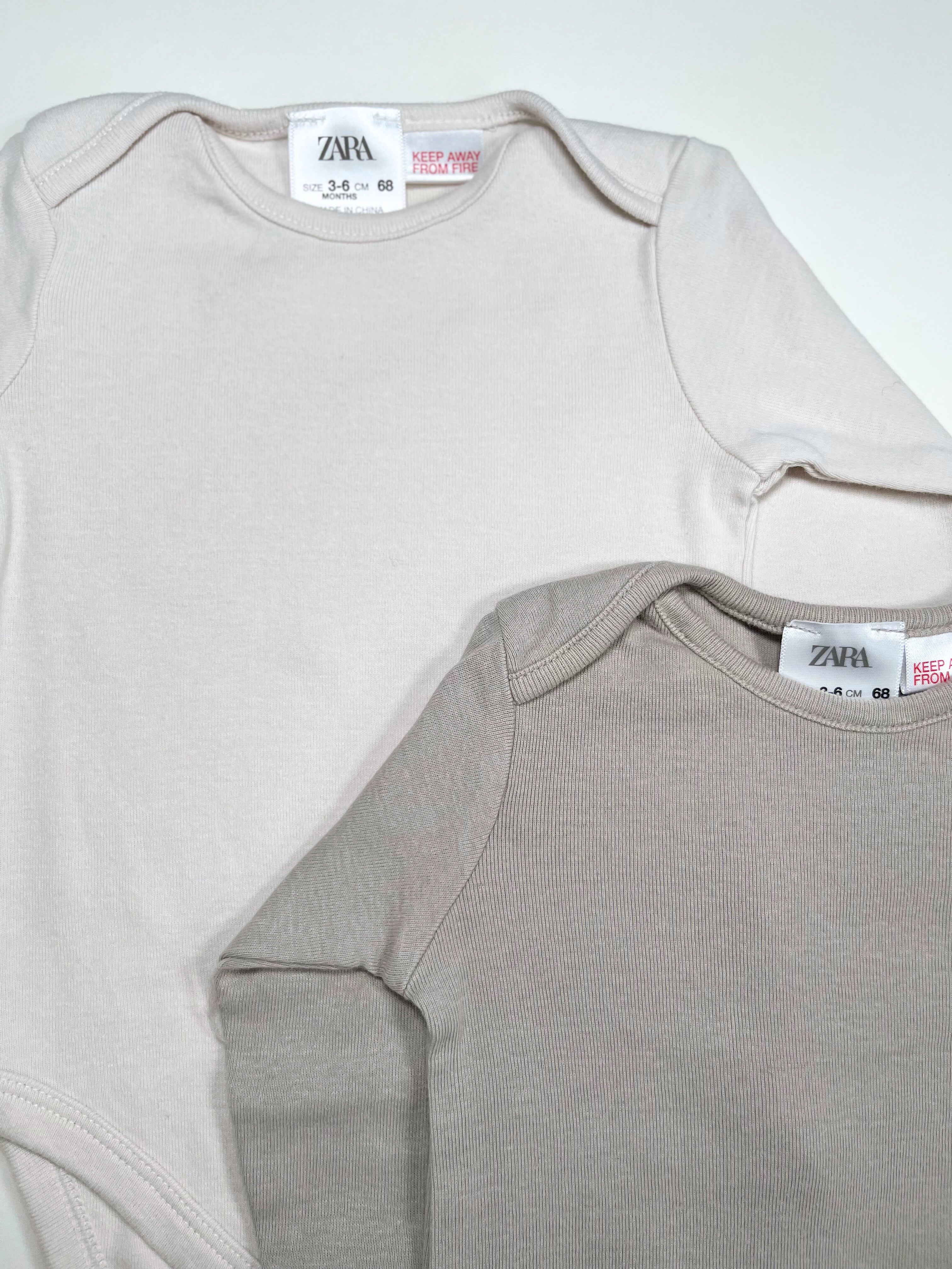 Zara Two-Pack Long Sleeve Onesies (3–6 Months)