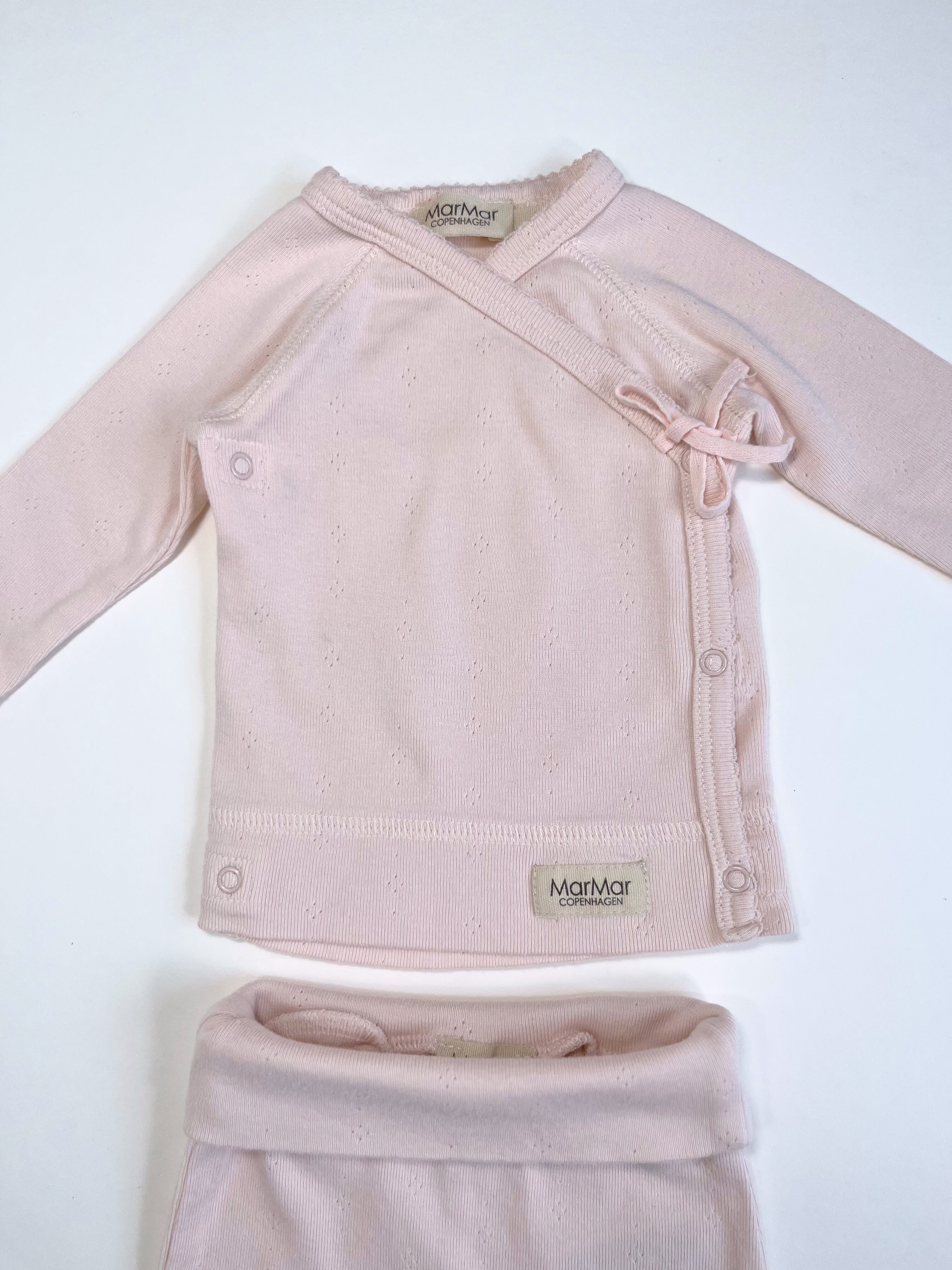 MarMar Copenhagen – Kimono Top & Footed Pants Set (Size 0–3 months / 56 cm)