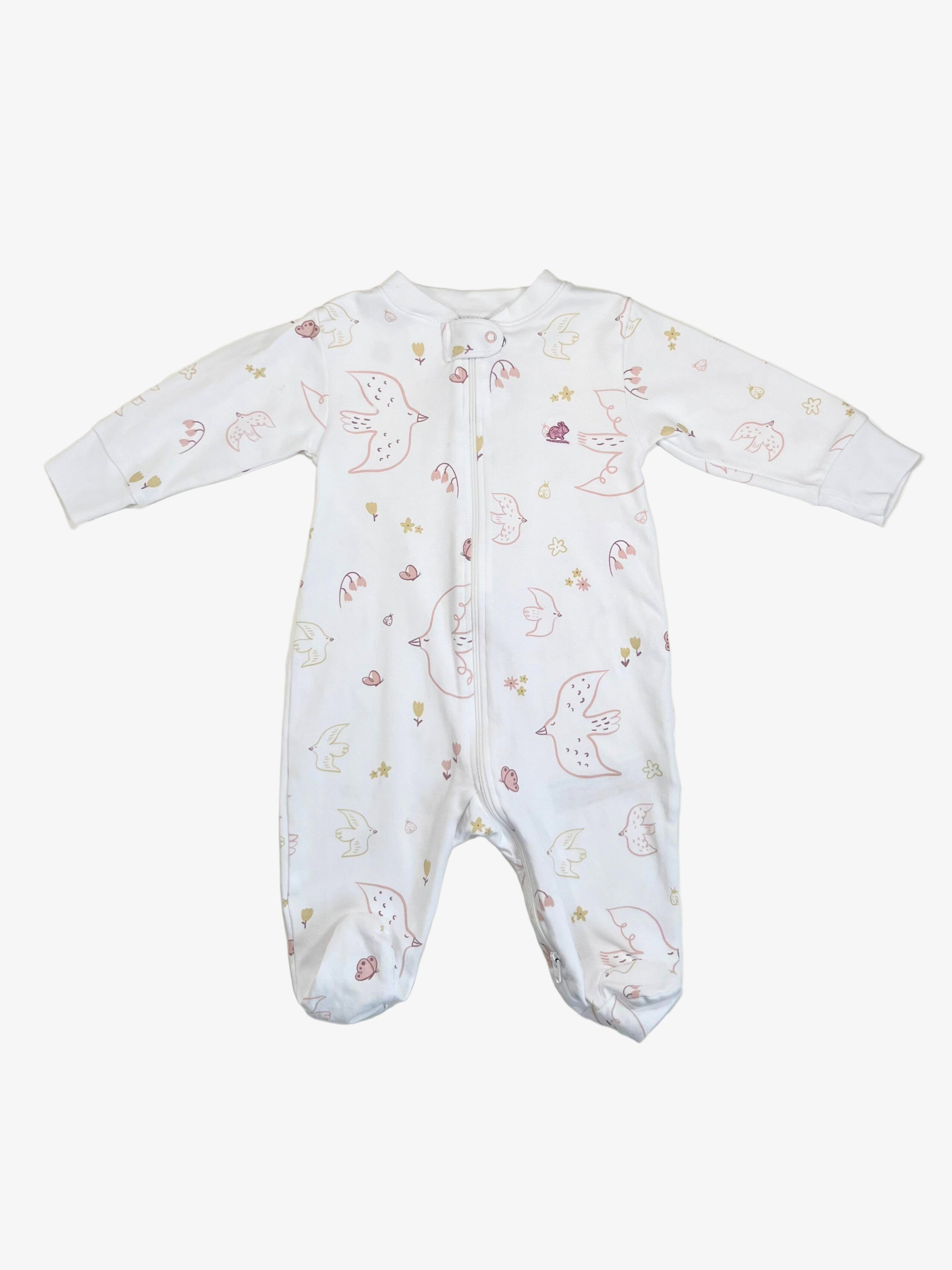 Baby Cottons – Footies with Zipper (Size 6 Months)
